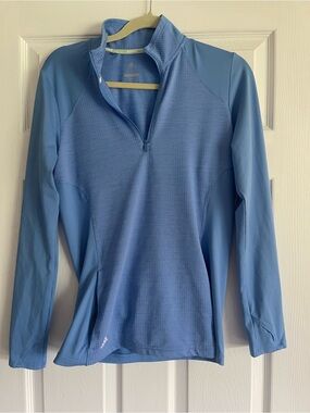 adidas Blue Golf Quarter-Zip Pullover golf women’s size small light baby blue